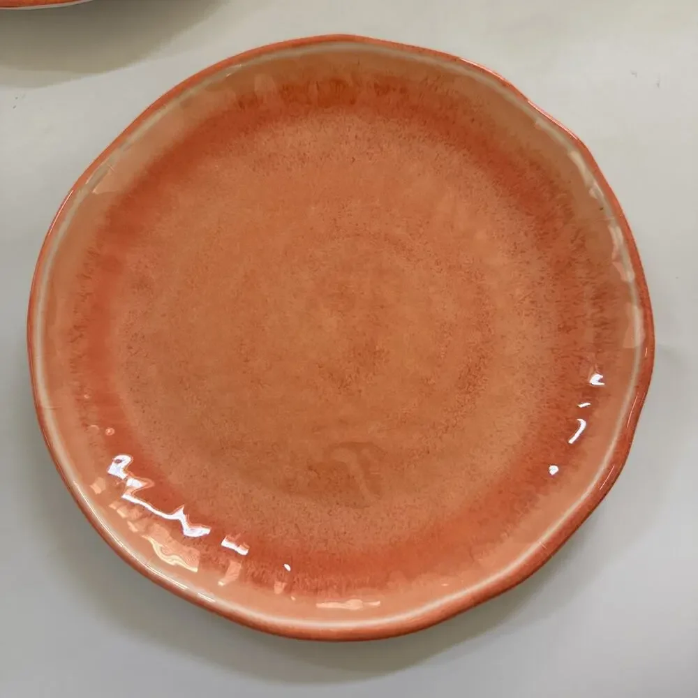 5 Sur La‎ Table Melamine Salad Dessert Plates CORAL Pink Summer Beachy